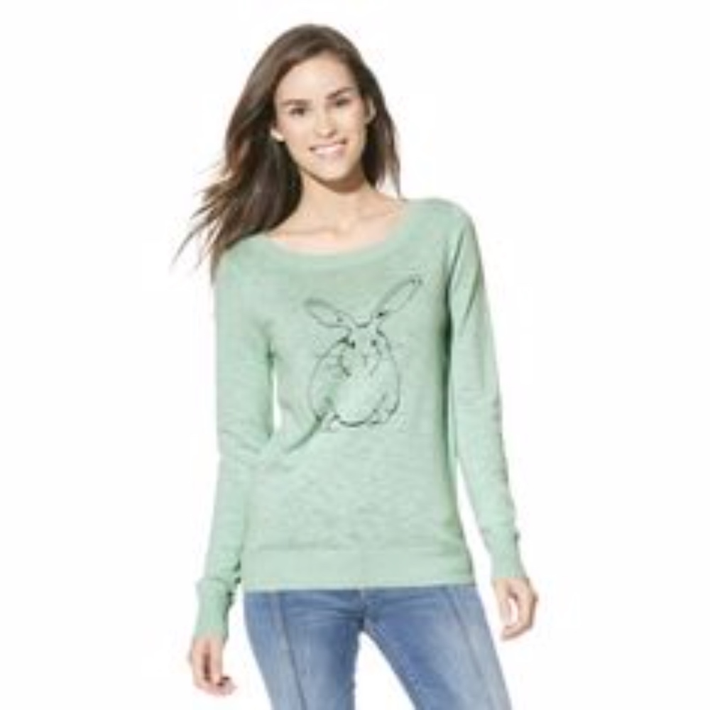 Mint Green Bunny Sweater extra small XS
